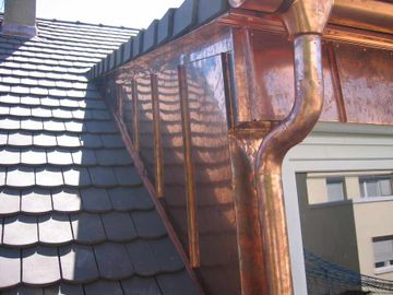 Kupfer Dachrinne für Dachdecker und Dachdeckerarbeiten in Karlsruhe
